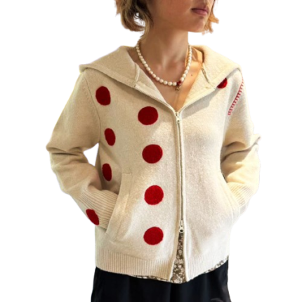 Unisex cashmere wool jacquard cardigan