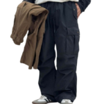 Unisex cargo joggers front view