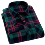 Brushed cotton flannel shirt fabric