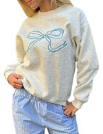 Women's bow graphic sweatshirt detail