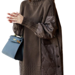 Women's loose fit turtleneck knit sweater