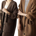 Women's oversized V neck sweater coat