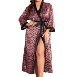 Plus size satin lounge robe