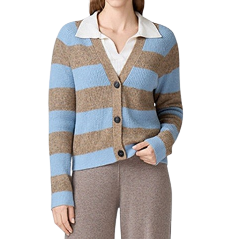 Women's Striped Knit Cardigan Sweater Women's striped knit cardigan sweater