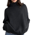 Women's thick turtleneck knit sweater