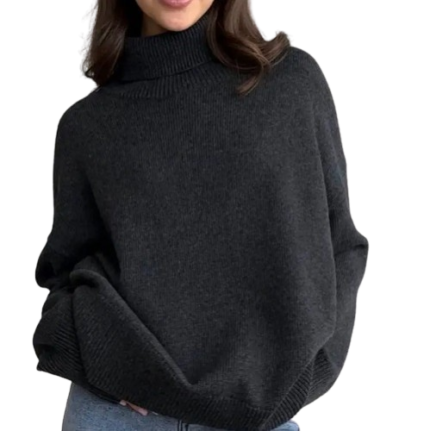 Women's thick turtleneck knit sweater