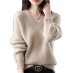 Women's V Neck Sweater Neckline Detail