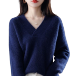 Women's thick V neck sweater
