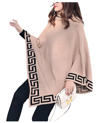 Women's shawl knit sweater front view