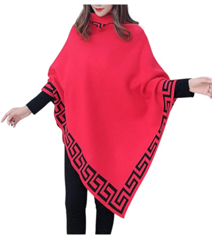 Women's wool blend shawl sweater