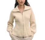 Women's wool blend zip sweater