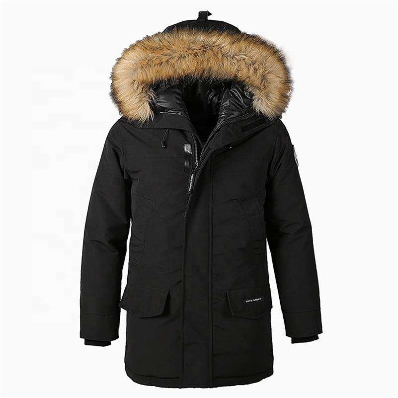 Custom Men’s Goose Down Parka Jacket with Hood for Winter Wear (3)