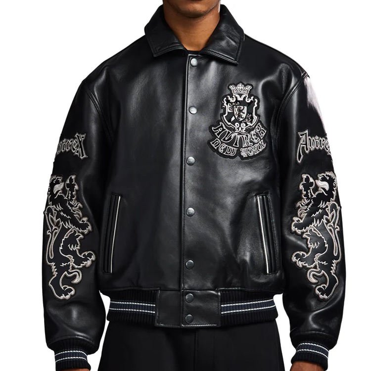 Men’s Genuine Leather Heated Jacket Stand Collar Waterproof Windproof Winter Coat Custom (4)