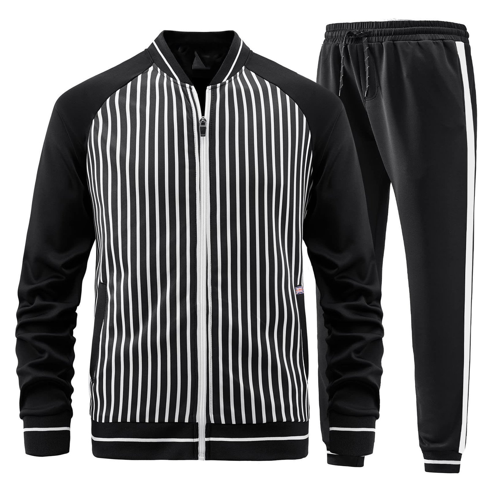 Men’s Heavyweight Cotton Fleece Tracksuit Set Blank Zipper Hoodie Jogger Suit (3)