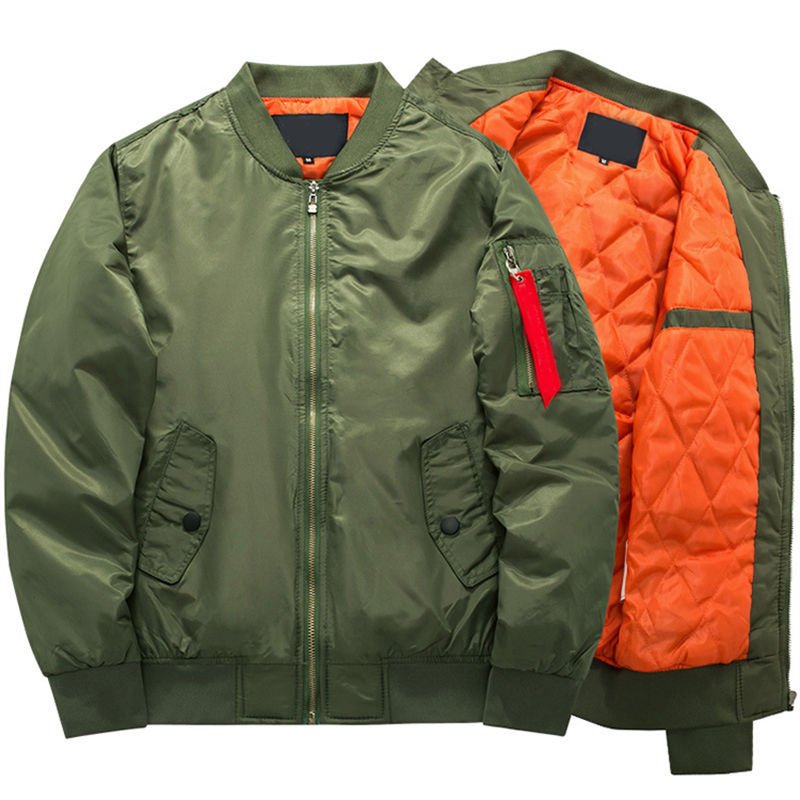 Men’s MA-1 Pilot Bomber Jacket Custom Logo Embroidered Flight Coat (1)