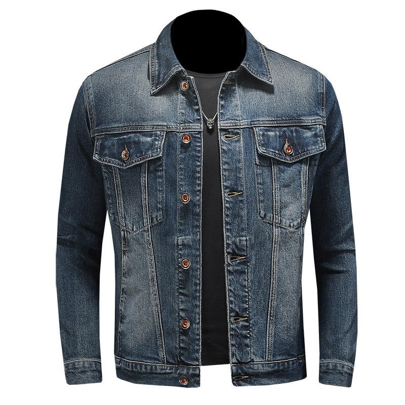 Men’s Winter Retro Denim Jacket Waterproof Coated Washed Casual Streetwear Coat (3)