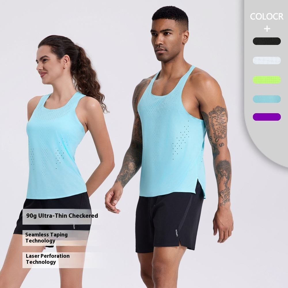 Men’s & Women’s Seamless Running Singlet Lightweight Breathable Marathon Racing Vest (1)