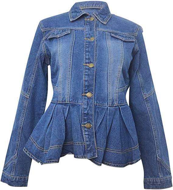 OEM Women’s Denim Varsity Canvas Jacket Oversized Winter Casual Anti-Wrinkle Cotton Breathable Outwear (4)