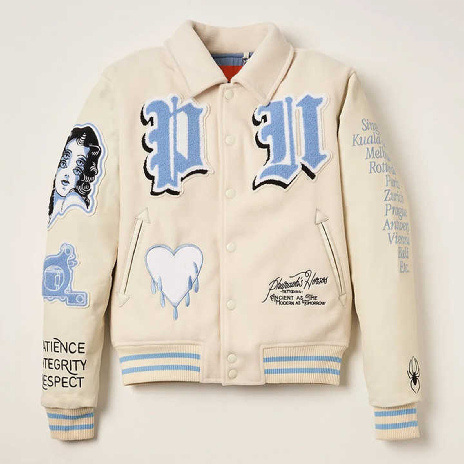Plus Size Varsity Letterman Jacket Wool Chenille Embroidery White Leather Sleeve Men’s Vintage Jacket (1)