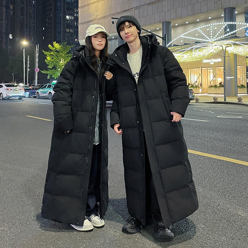 Unisex Long Down Parka Jacket Hooded Ankle Length Winter Coat Custom Logo (3)
