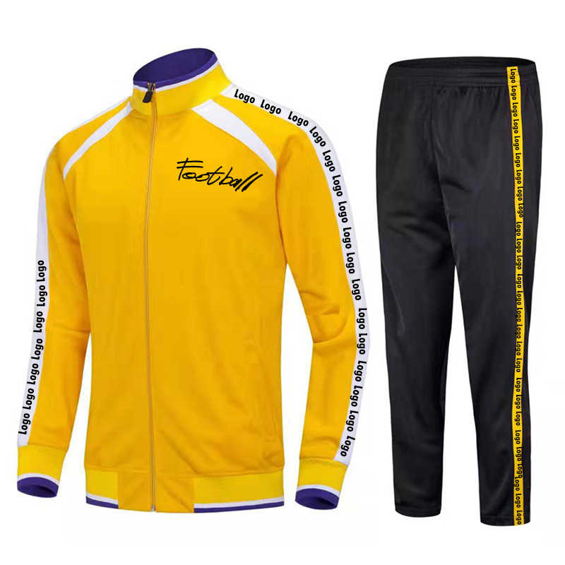 Unisex Sports Tracksuit Set Custom Logo Side Stripe Jogger Sweat Suit (1)