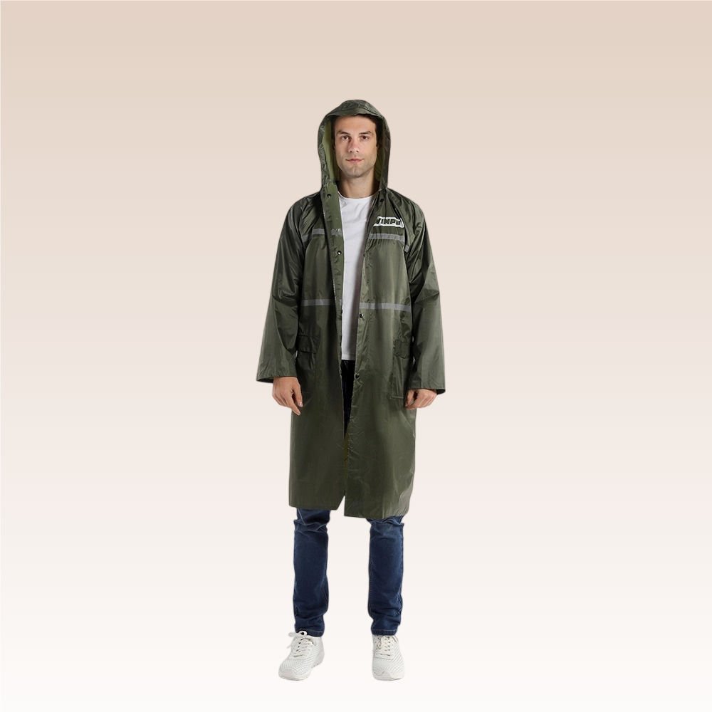 Windproof Waterproof Rain Jacket with Hood & Reflective Strips for Men & Women (2)