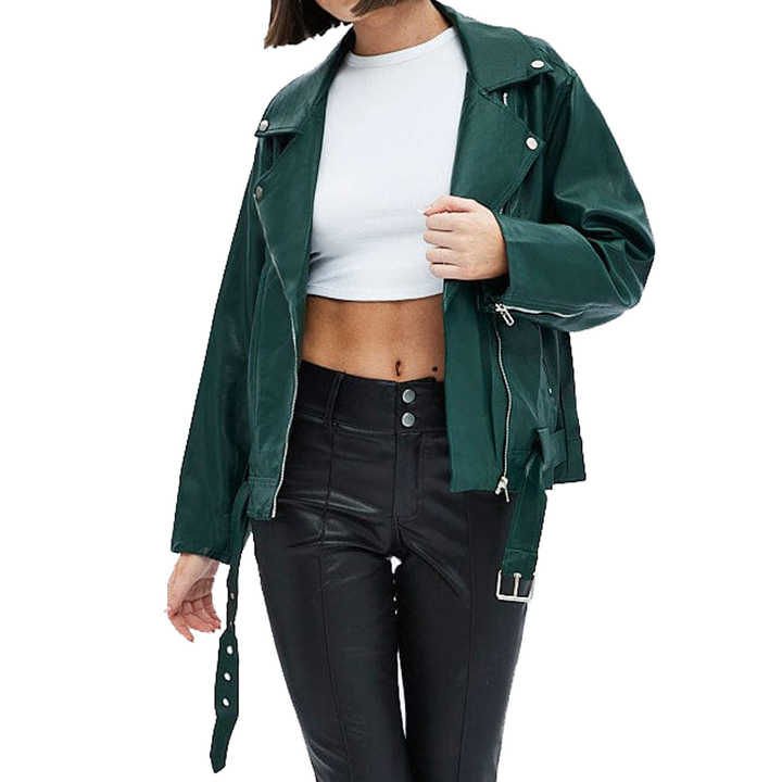 Women’s Genuine Leather Jacket High Quality Fashion Custom Size Coat (3)