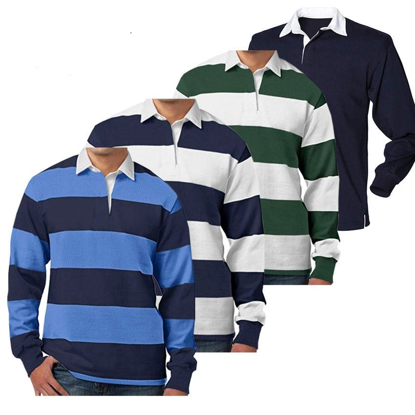 Women’s Heavy Cotton Rugby Polo Shirt Custom Long Sleeve Classic Rugby Wear (2)