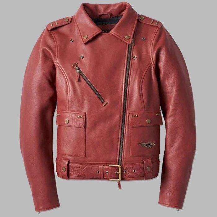Women’s Queen Leather Biker Jacket Premium Motorcycle Fashion Coat (3)