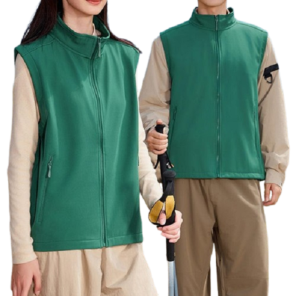 Unisex stand collar softshell vest