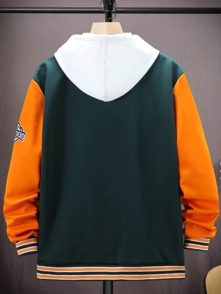 Custom logo canvas varsity jacket