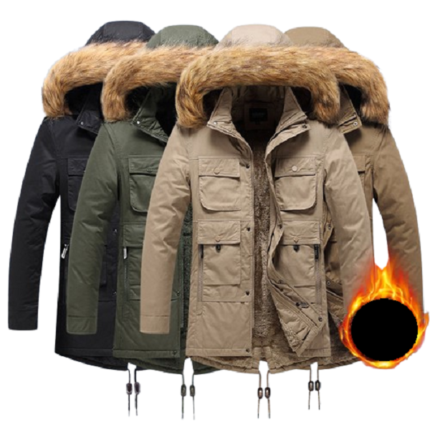 Custom men's cotton washed parka coat