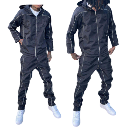 Custom men's reflective winter tracksuit set