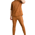 Custom men's suede sweatsuit set