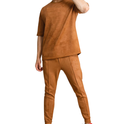 Custom men's suede sweatsuit set