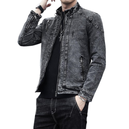 Custom men's winter denim jacket