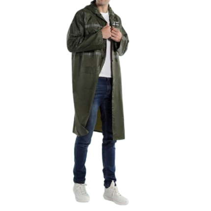 Unisex reflective strip rain jacket