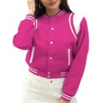 Embroidered women's varsity jacket