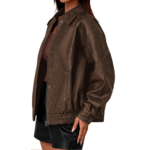 Custom women's faux leather bomber jacket