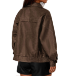 Women's faux leather bomber jacket