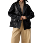 Custom women's leather fashion jacket