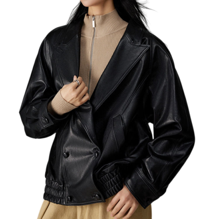 Custom women's genuine leather jacket