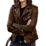 Women's Korean slim fit PU leather jacket