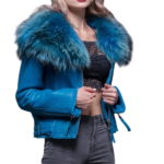 Custom women's double face moto jacket