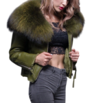 Women's lapel moto jacket