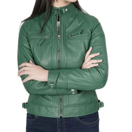 Women's breathable lambskin leather jacket