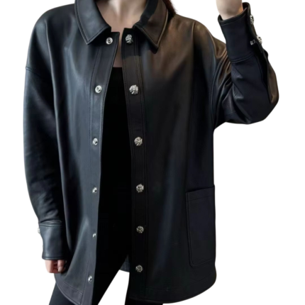 Custom women's studded fringe jacket