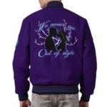 Embroidered wool varsity jacket