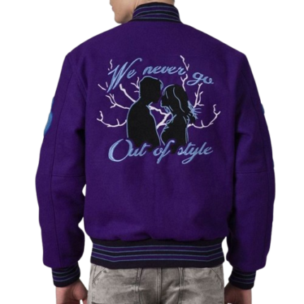 Embroidered wool varsity jacket