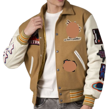 Chenille patch wool varsity jacket